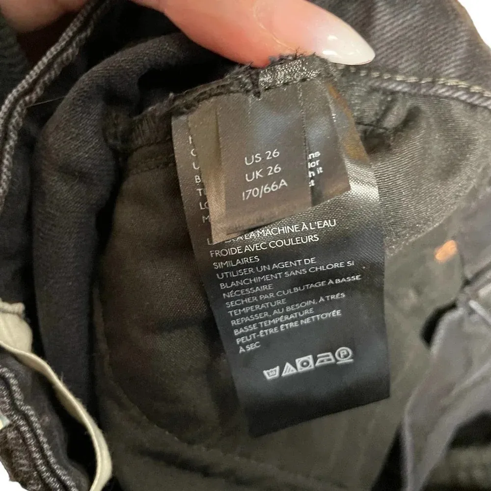 Free People We The Free Dakota Straight Leg Jeans Black‎ Denim Size 25 - Image 8