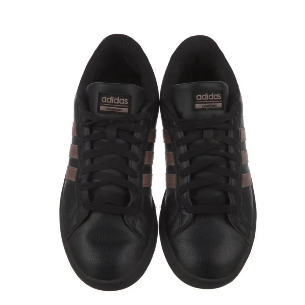 Adidas Black and Rose Gold Cloudfoam Court Sneakers Size 8 - Image 4