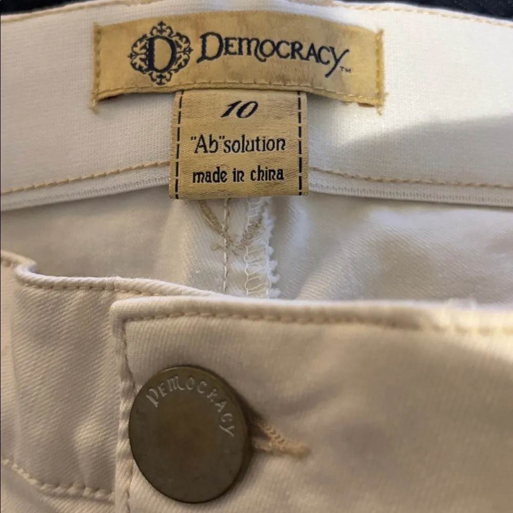 Democracy Ab"solution Colored Ankle Skimmer Pants 10 Cream Slimming Tummy Tuck - Image 3