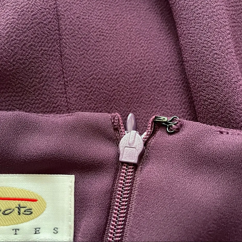 Talbots Purple Short Sleeved Crepe Dress Size 2 Petite - Image 9