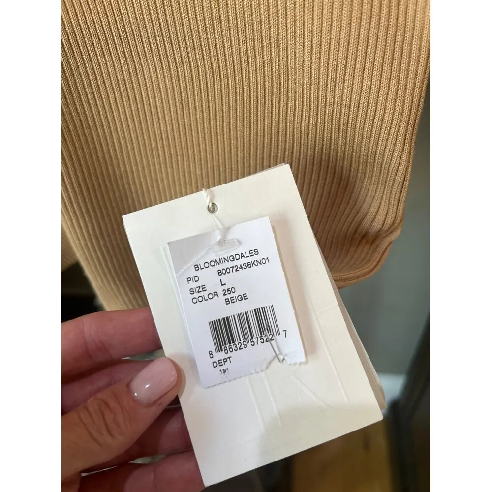 Bloomingdale'sLVIR Daytime Mini Ribbed Sweater Mini Dress Beige Womens Size Larg Brown Size L - Image 7