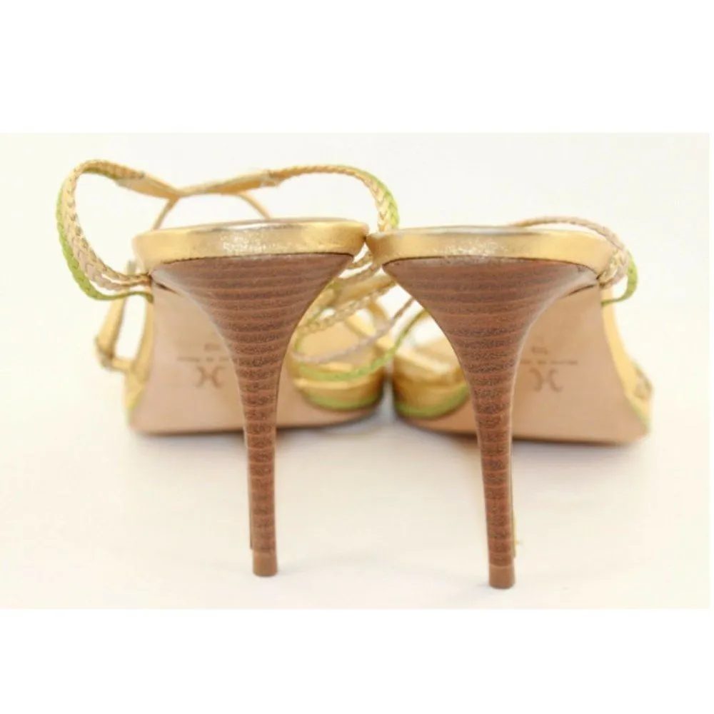 Cole Haan Gold Leather Open Toe Ankle Strap Heels - Image 5