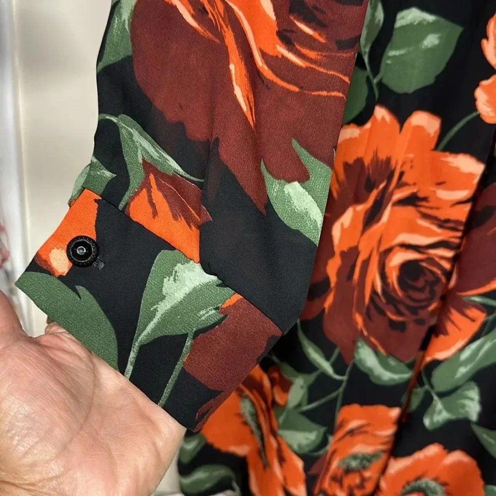 Maree Floral Cardigan Sz 22 Orange - Image 2