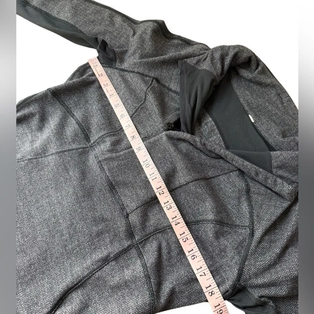 Lululemon Base Runner 1/2 Zip Heathered Herringbone Black Size 10 - Image 11