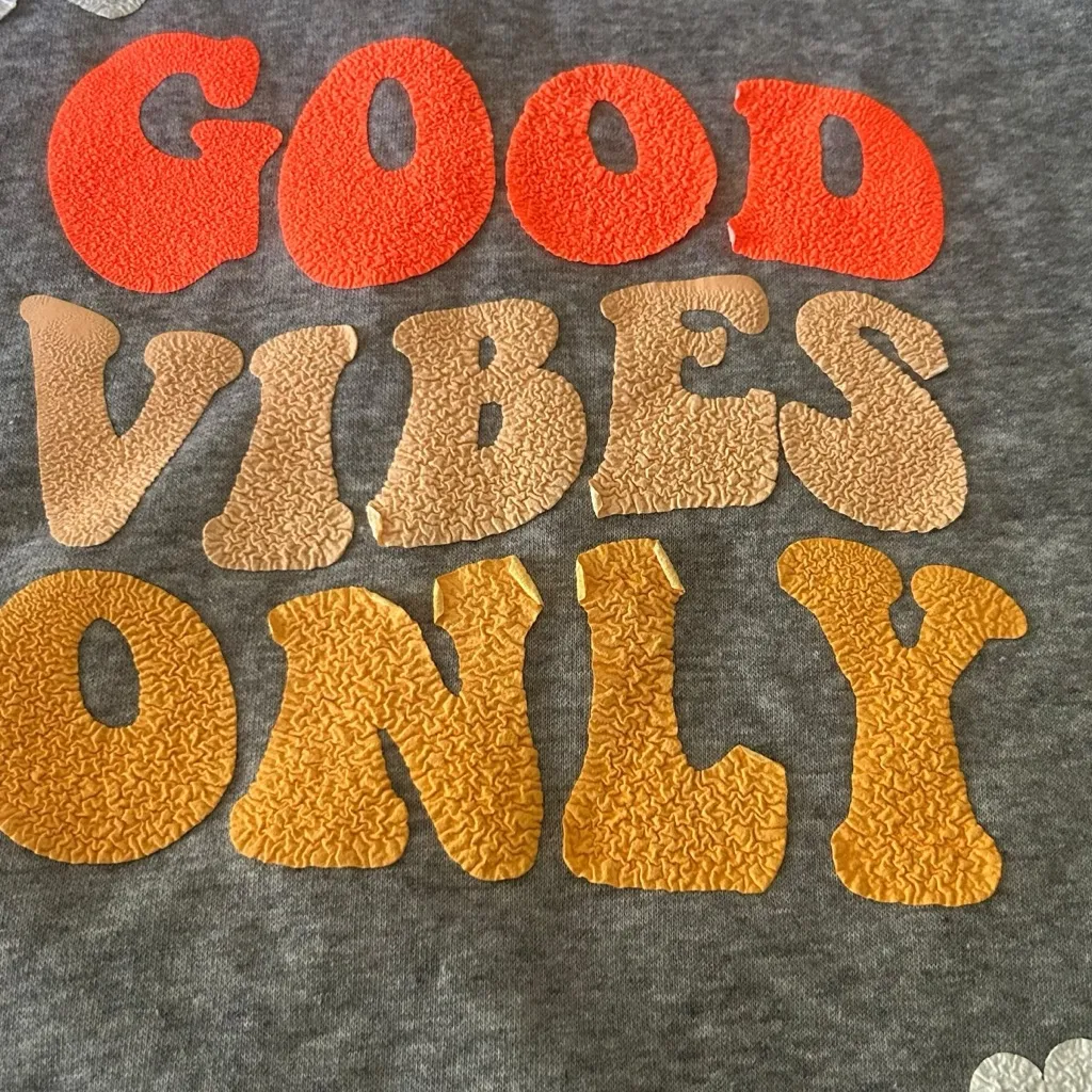 Athletic Works Gray‎ Crewneck Sweater with Colorful Text - Image 5