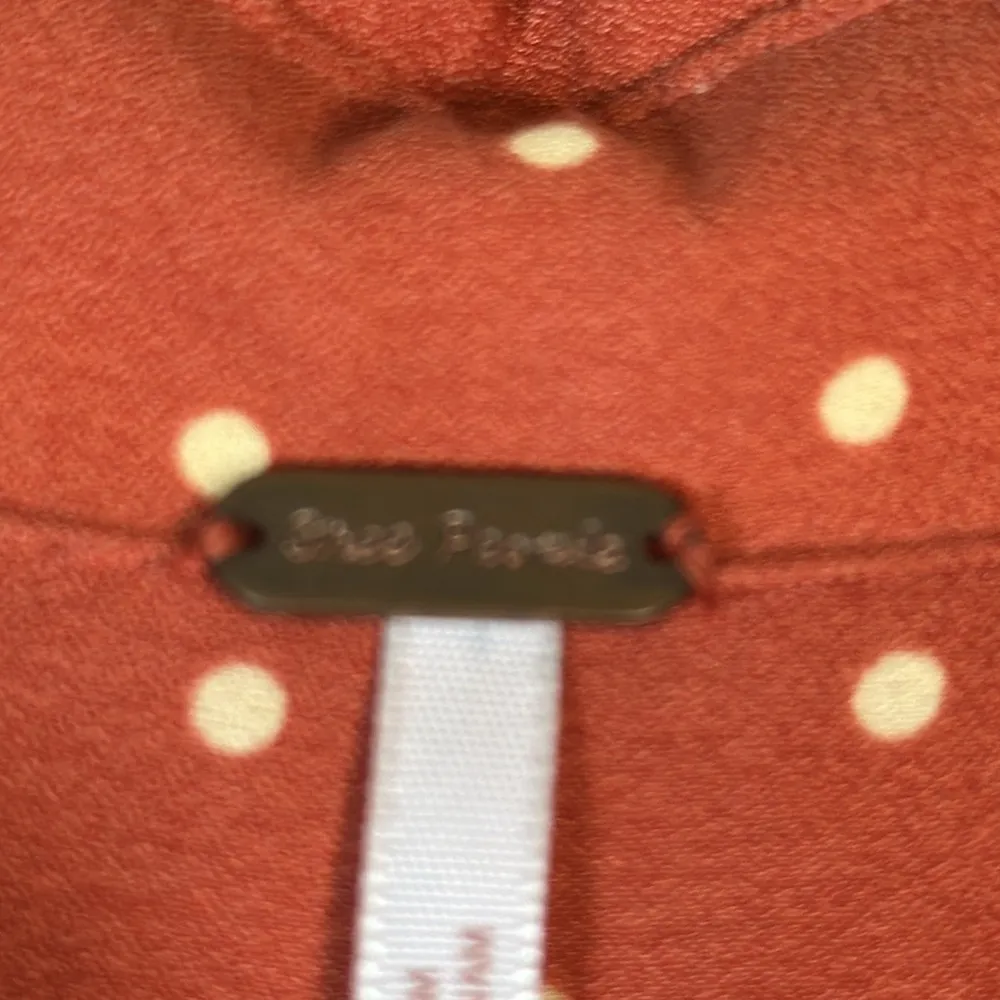 Free People New World Dotted Blouse Autumn Orange Size Small EUC #0579-OC - Image 7