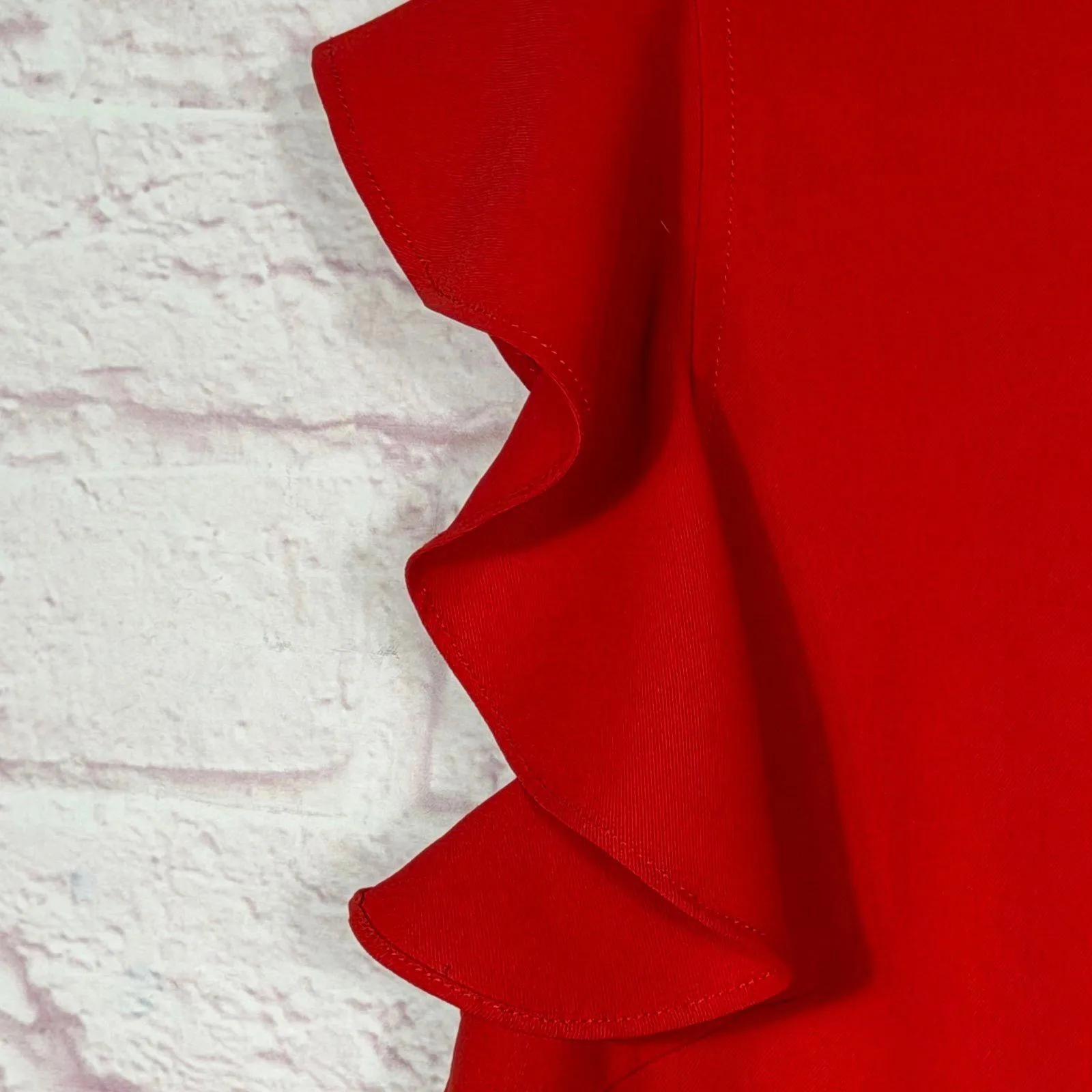 TCEC Large Red Ruffle Sleeve Blouse - Image 4