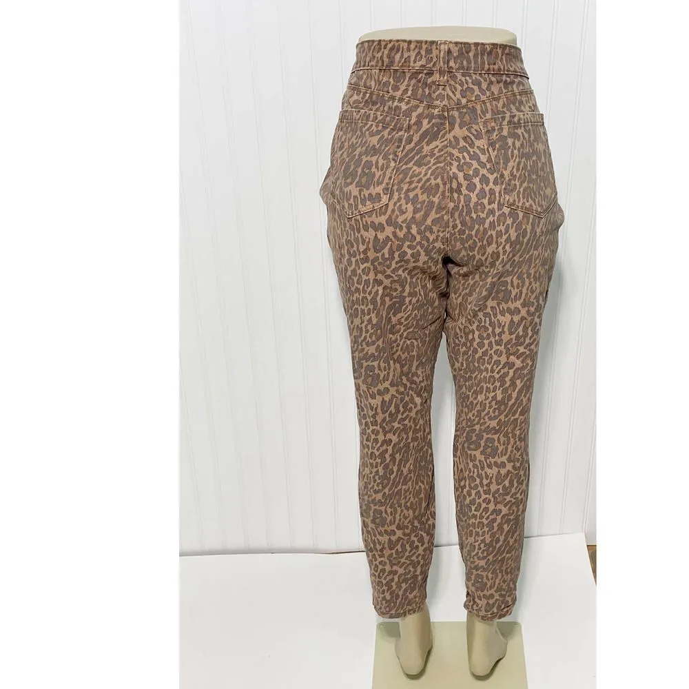 Style & Co Wild Puma Skinny Jeans Curvy Mid Rise Tummy Control Animal‎ Print 6 - Image 16