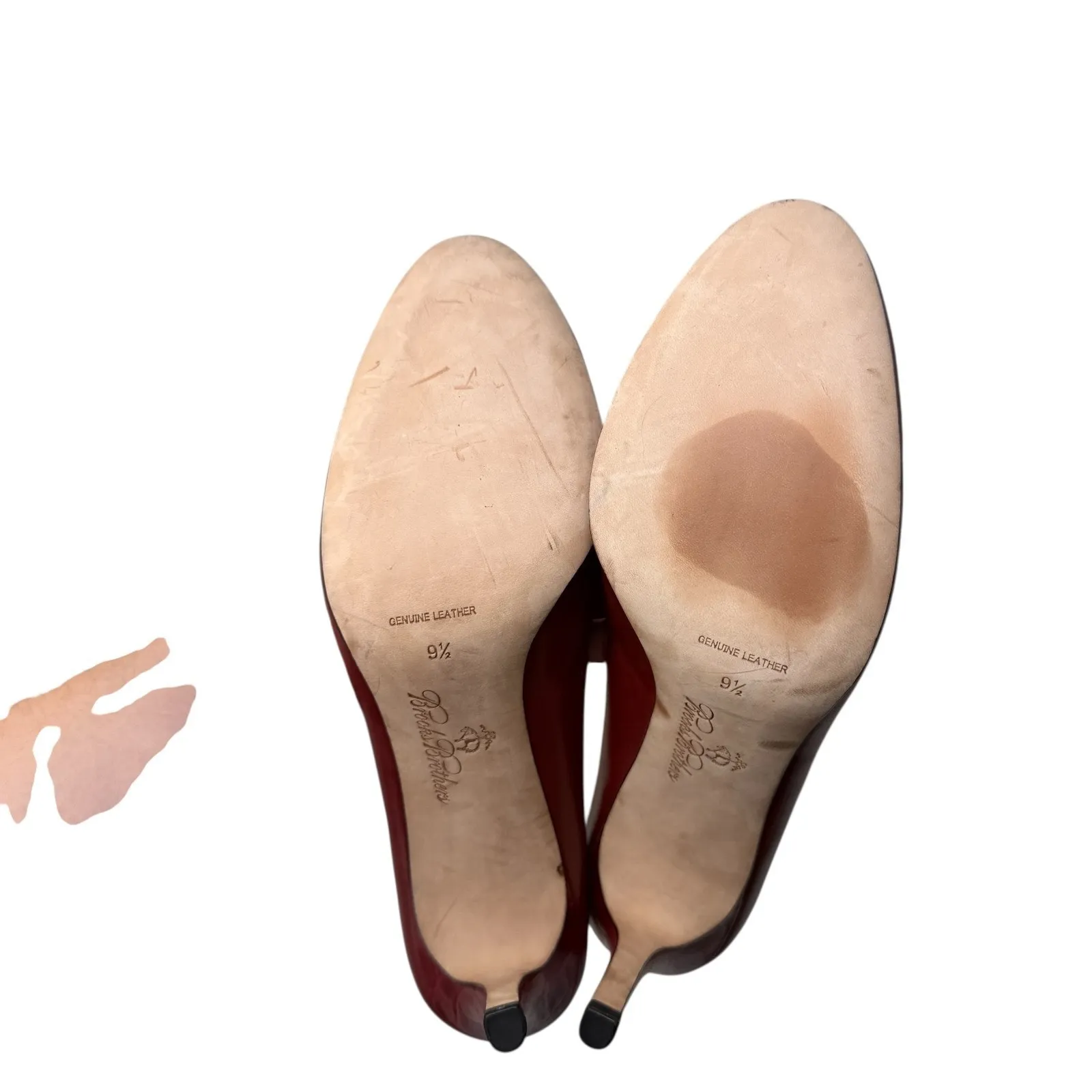 Brooks Brothers Red Leather Heels Career Office Capsole Business Womens 9.5 - Image 6