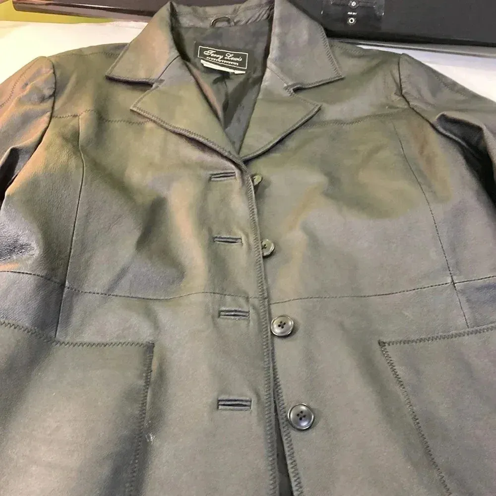 Terry Lewis classic luxuries Leather Jacket L Black Size L - Image 14