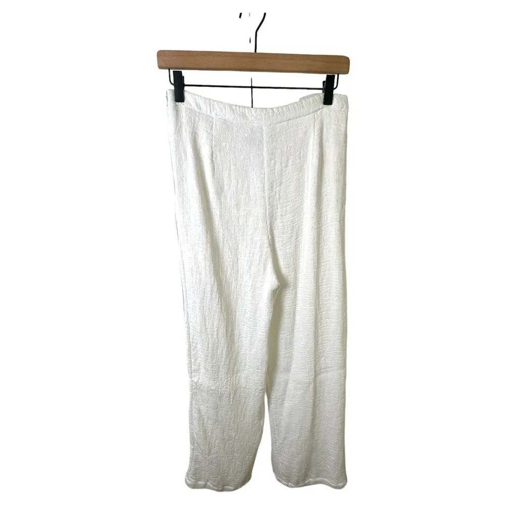 Lulus Pants Womens M Gauze Crinkle Wide Leg Dress Boho 3.0 High Waist Lined - Image 2