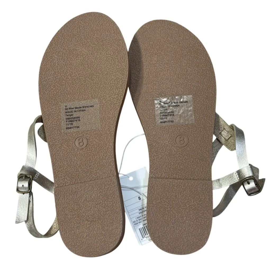 New Universal Thread Gold Thong Sandal Flat Size 8 Hartley - Image 8