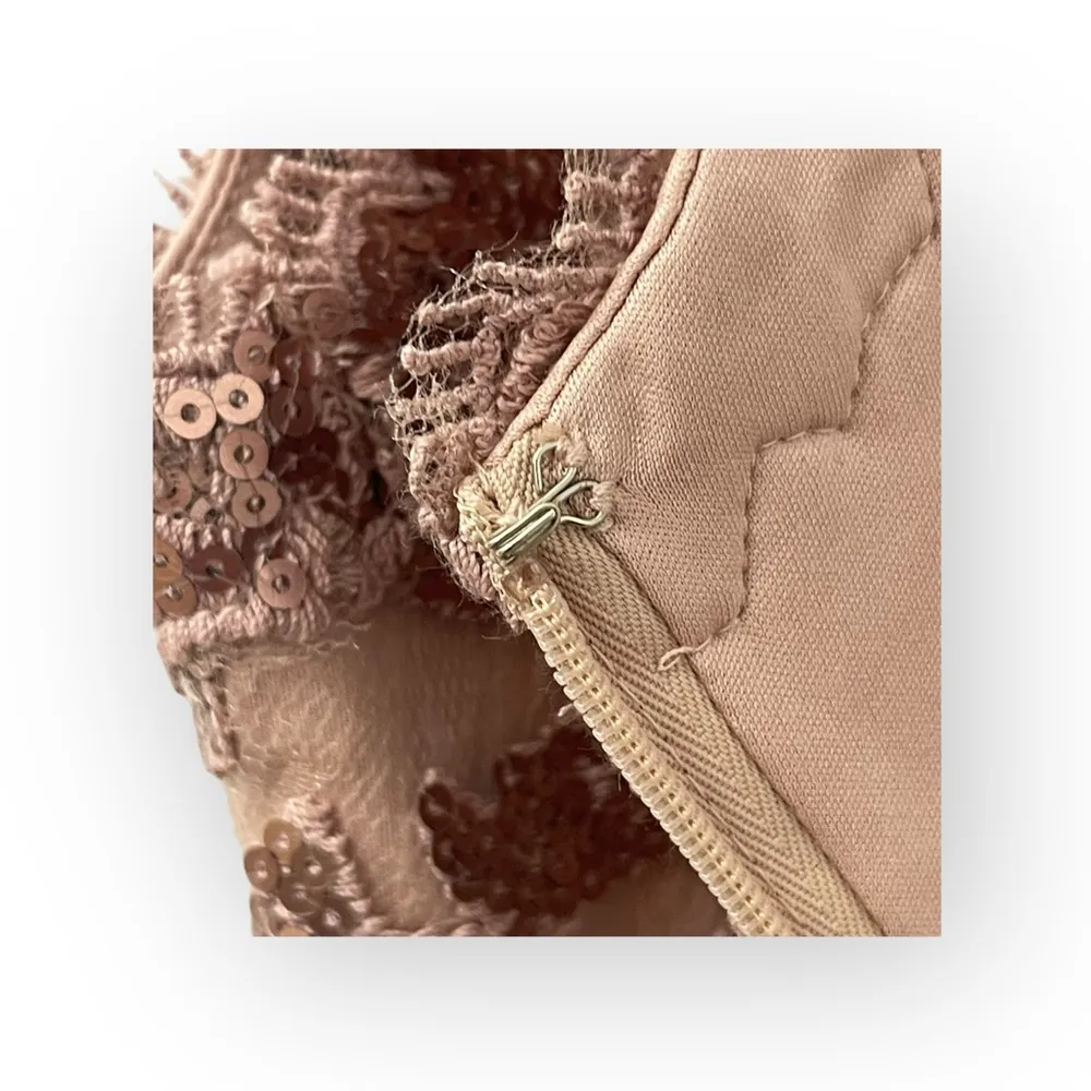 new Tadashi Shoji 𒀭 Paillette Embroidery Lace Cocktail Dress 𒀭Smoke Pearl 𒀭2 - Image 11