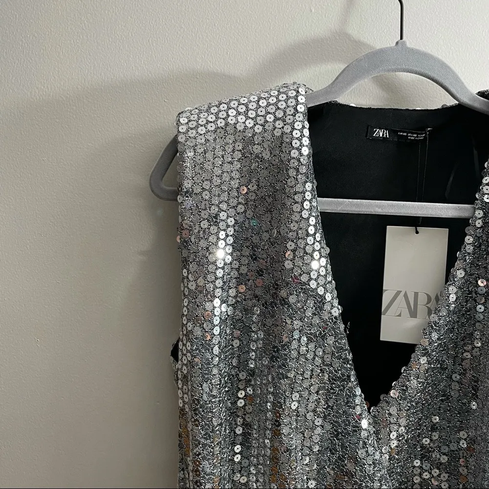 ZARA draped sequin dress  Small 2712/353 - Image 5
