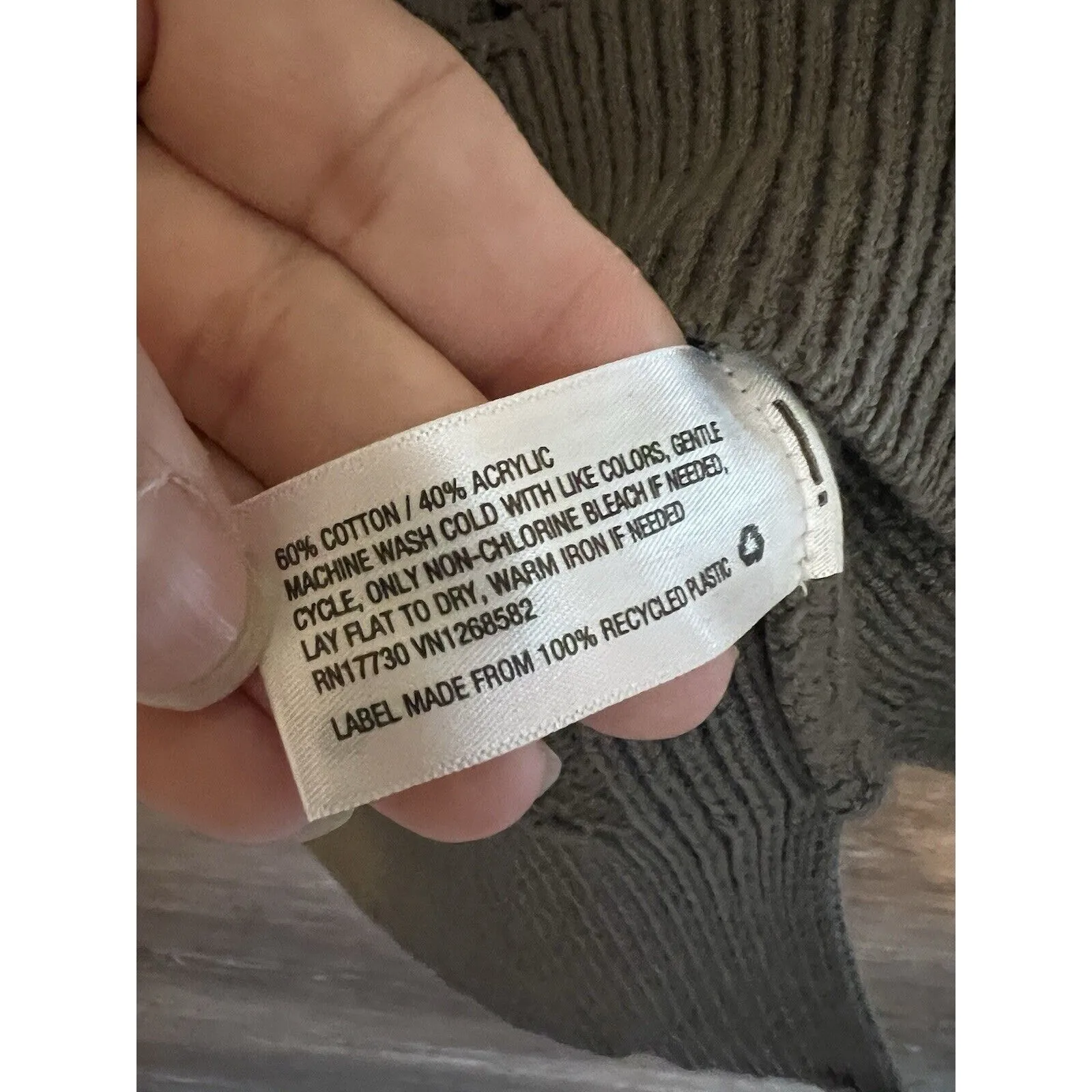 A New Day Womens Vest Military Sage Green Size S Cotton Preppy - Image 4