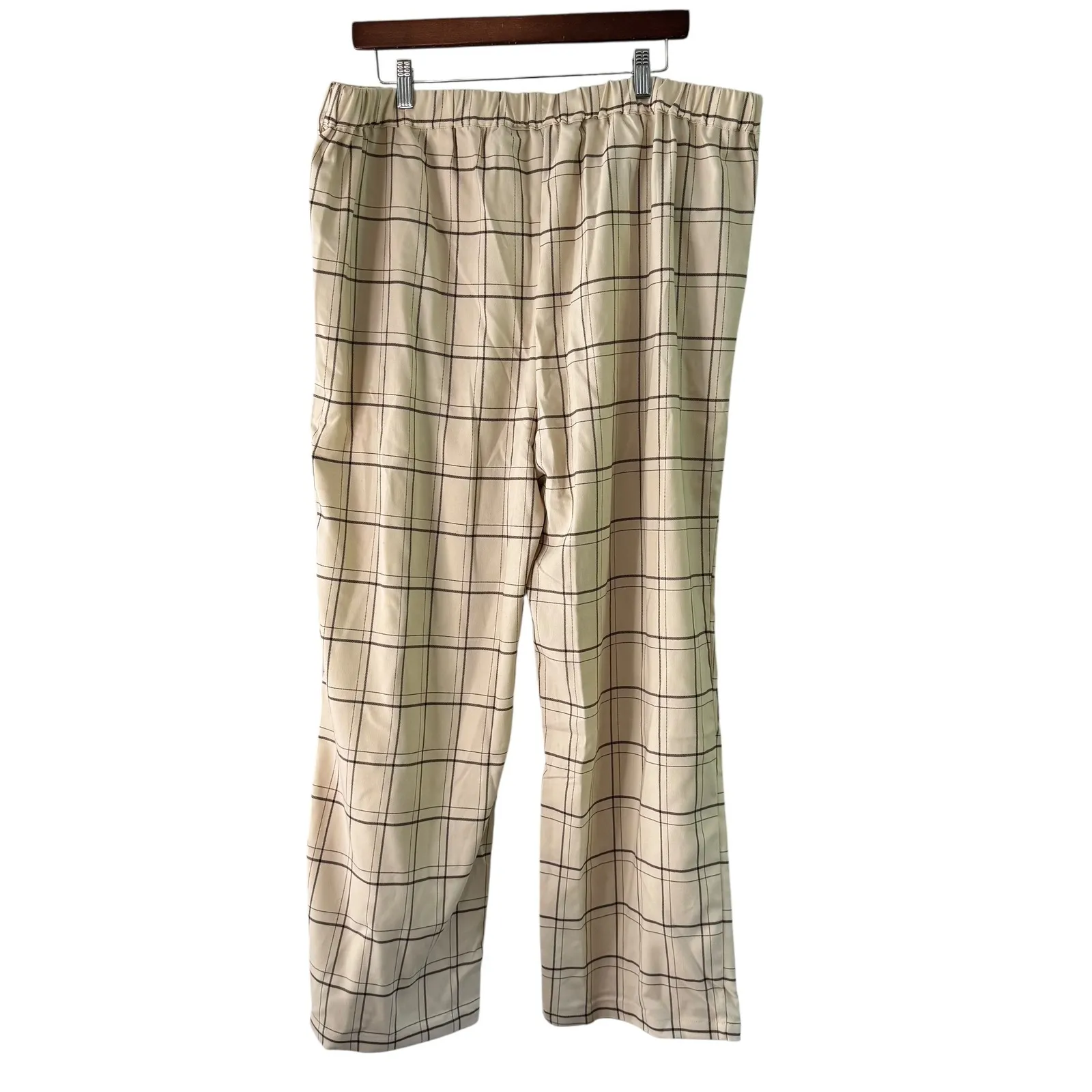 Allegra K Plaid Pants High‎ Waist Stretch Career Casual Trousers XXL - Image 5