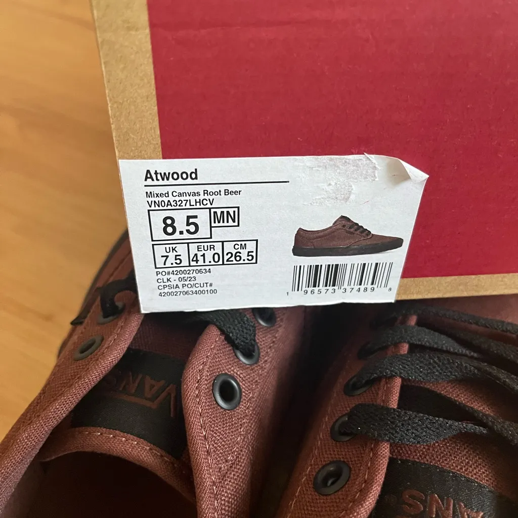 Vans Atwood Mixed Canvas Root Beer Mens 8.5 US Women 10.0 US - Image 9