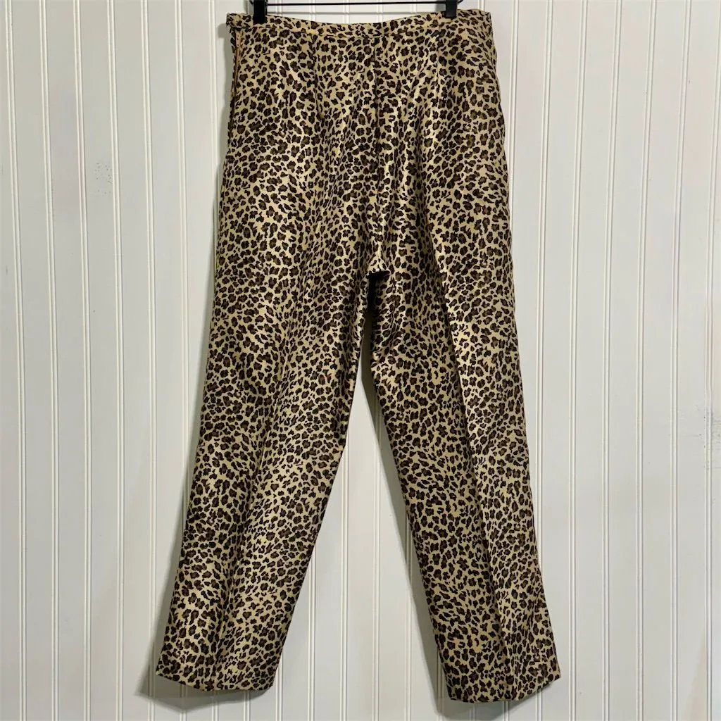 Scarlett Pants Size 12 Leopard Print Animal Print Straight Leg Trousers Mob Wife - Image 3