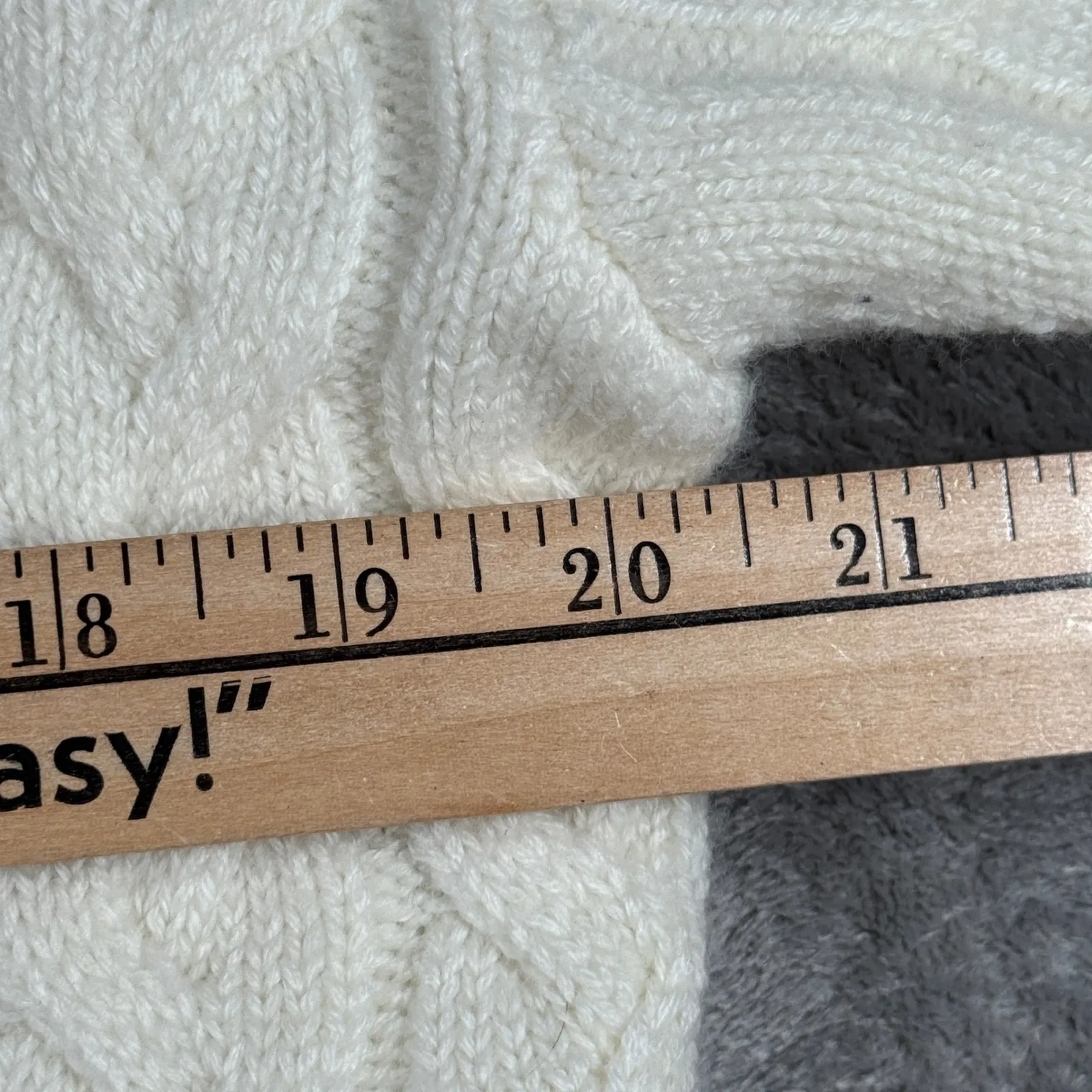 Peace Love World Sweater Cable Knit Pullover Crew Neck Warm Winter Cream XS - Image 9