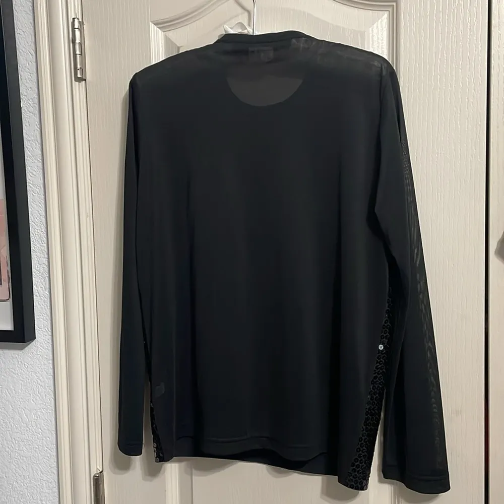 💙💖 Junya Watanabe x Comme des Garcon Black Sequin Long Sleeve Blouse - Image 3