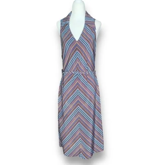 Y2K Jonathan Martin Dress Multicolor Stripe Sleveless Retro 70s Sleeveless Midi - Image 2