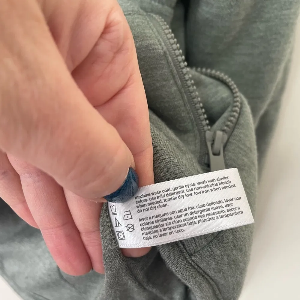 Three Dots Full Zip Quilted Jacket Light Sage Green Soft Women’s Size M - Image 8