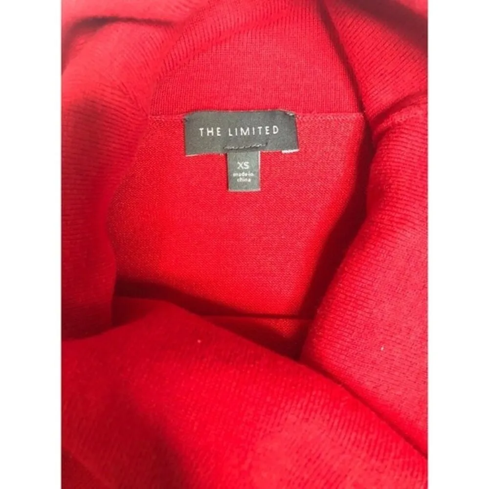 The Limited  Red Cowl Neck Cold Shoulder Pullover Sweater - Image 5