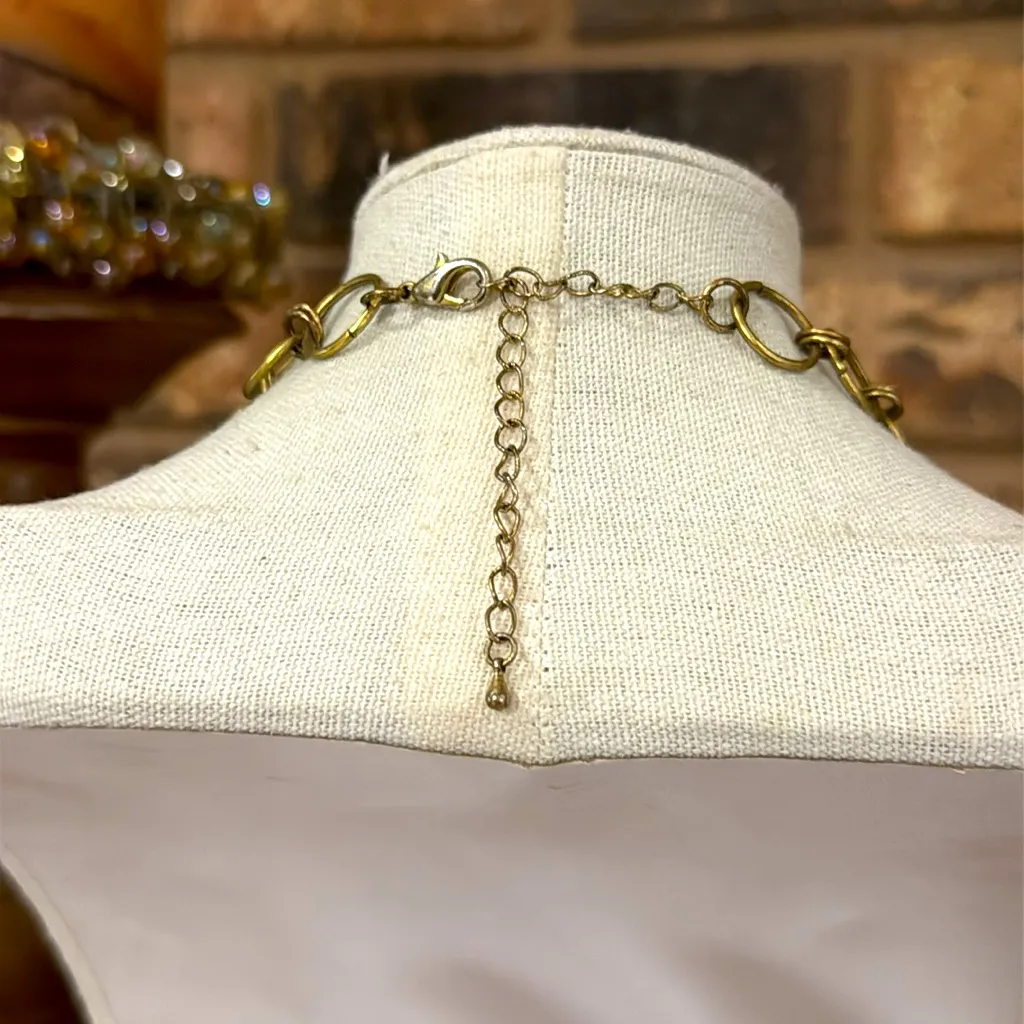 Vintage Faux Amber and Wood Disc necklace Brown - Image 4