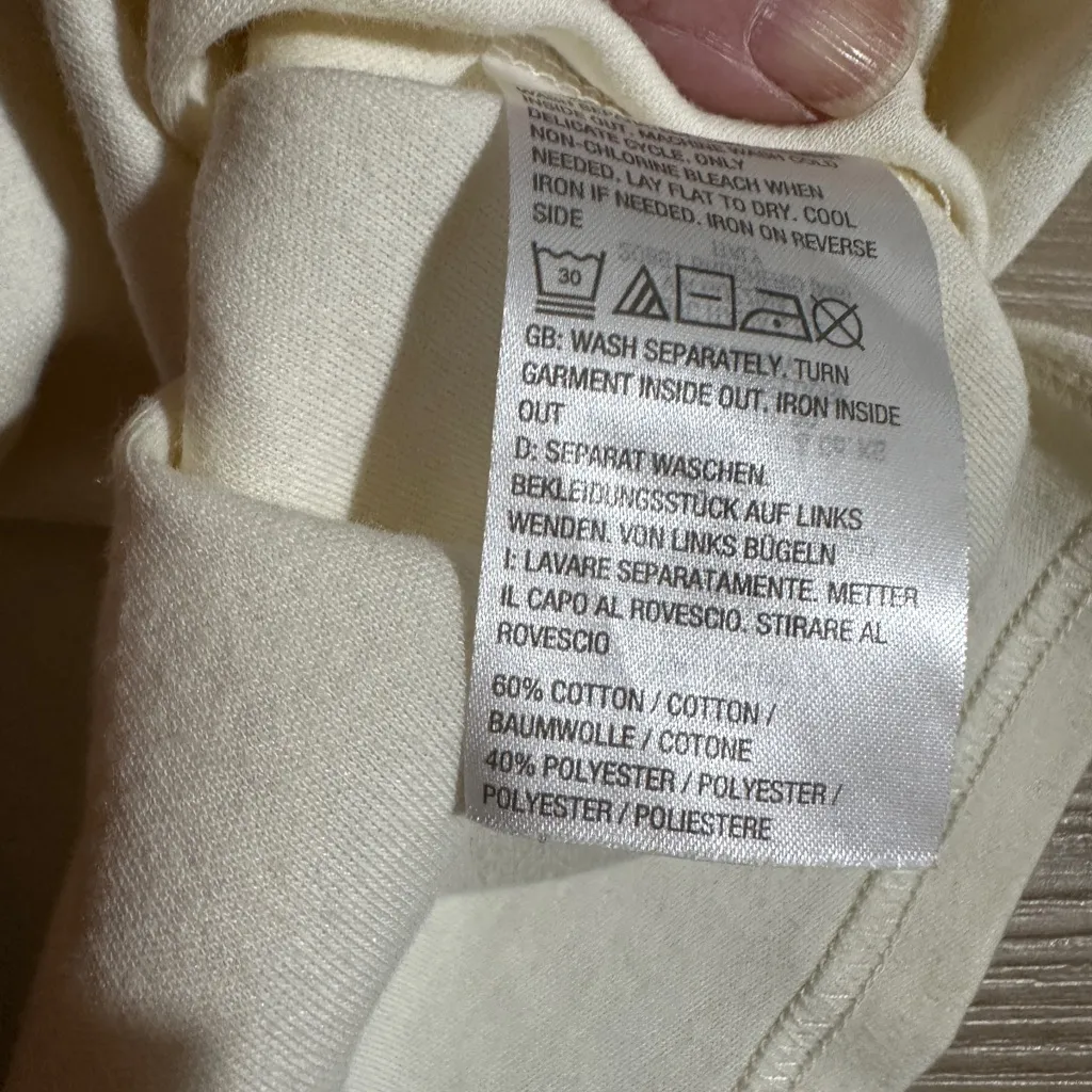 Quacker Factory  IVORY WHITE ROUND NECK RHINESTONE SHORT SLEEVE LARGE‎ - Image 6