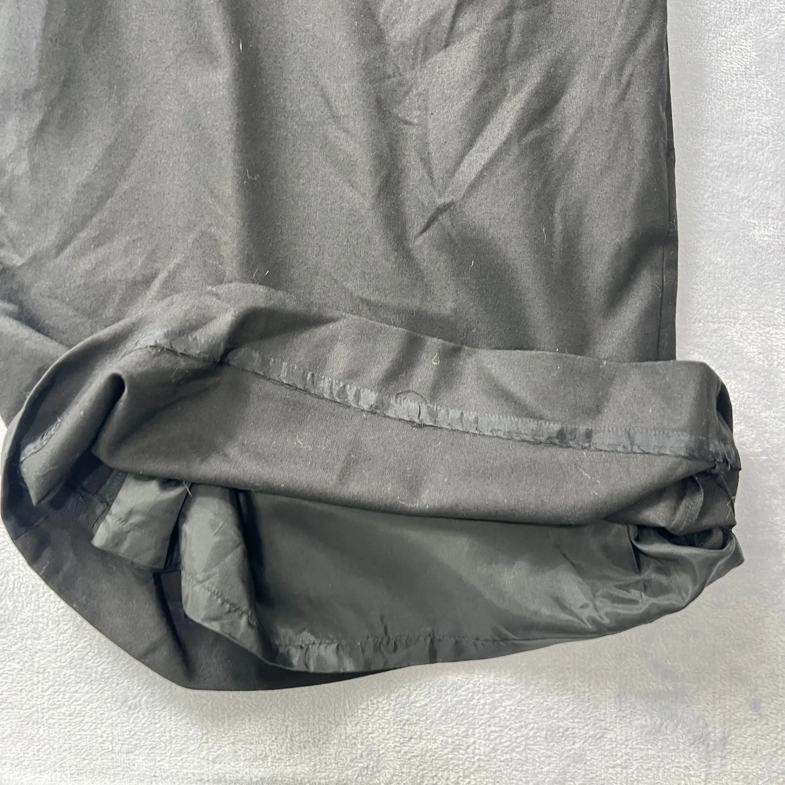 J.Crew Women 8 Black Ruffle Neck Sheath Dress Short Sleeve Wool Blend Lined - Image 7