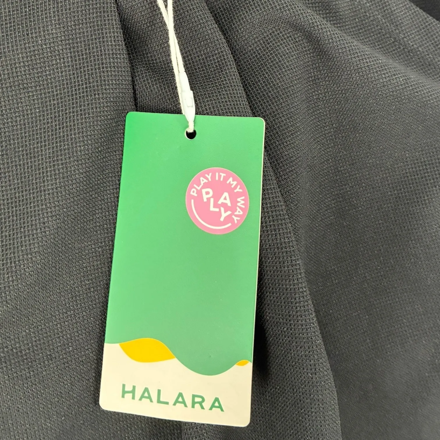 Halara Wide Leg Cropped Pants Black Size L Elastic Waist Pockets - Image 2