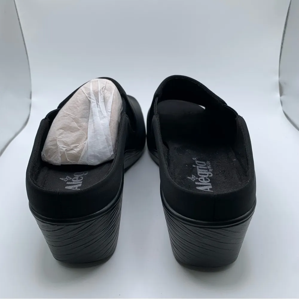 NWB Alegria Shilaine Women's Sandals size 40 US 9.5-10 black slip on wedge 1299 - Image 6