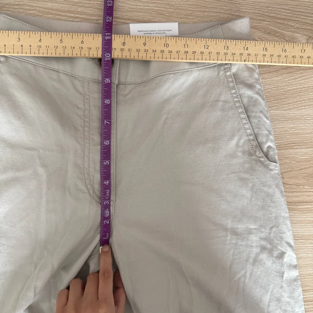 Chico’s US 2 NEW Wide Leg Crop Pants Taupe Tencel Minimal Coastal Neutral - Image 6