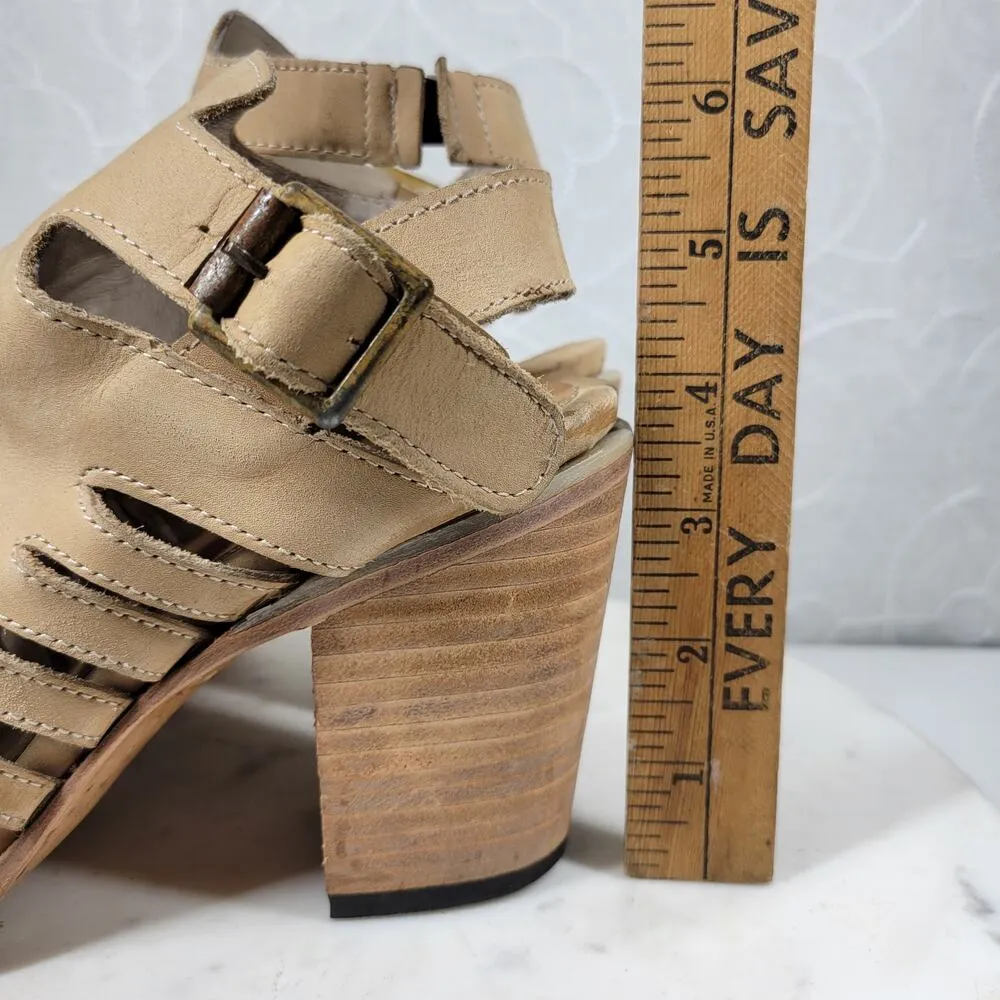 Freebird by Steven Bongo Sandals Womens 10 Taupe Leather Suede Gladiator Strappy - Image 10