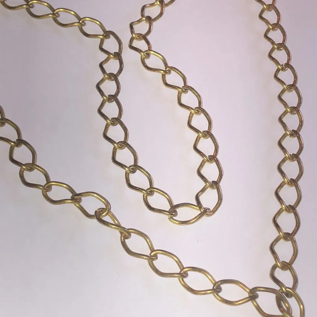 Vintage Aged Gold Brass Tone Chunky George Washington Faux Coin Boho Necklace - Image 4