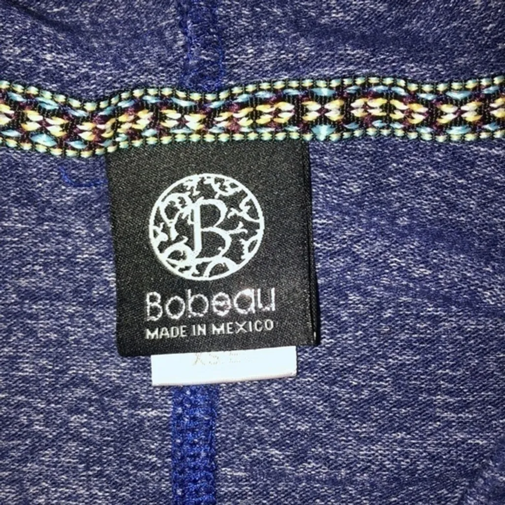 Bobeau Heathered Blue Pullover Hoodie Sweatshirt XS - Image 4
