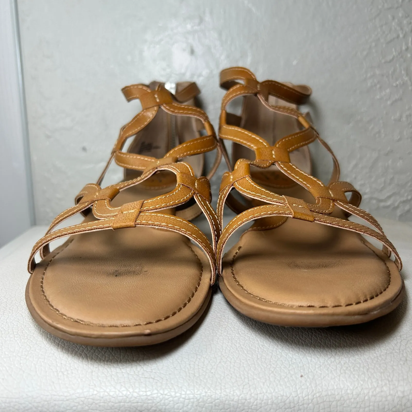 b.o.c. Born Concept Pawel Natural‎ Tan Brown Gladiator Strappy Sandals 10M Size 10 - Image 3