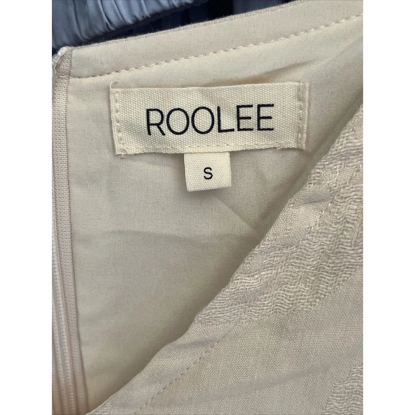 Roolee Dress Womens Sz Small Linen Silk Blend Long Sleeve Minimalist Neutral - Image 10