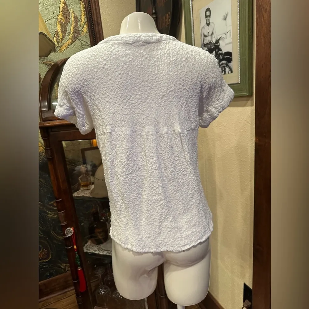 EUC Anthropology Jane + Delancey White Gauze crop top white sz L Size L - Image 3