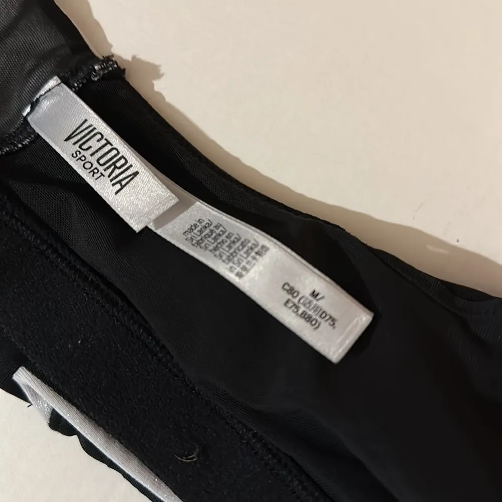 Victoria's Secret Sport Black and Silver Halter Top Racerback Sports Bra M - Image 16