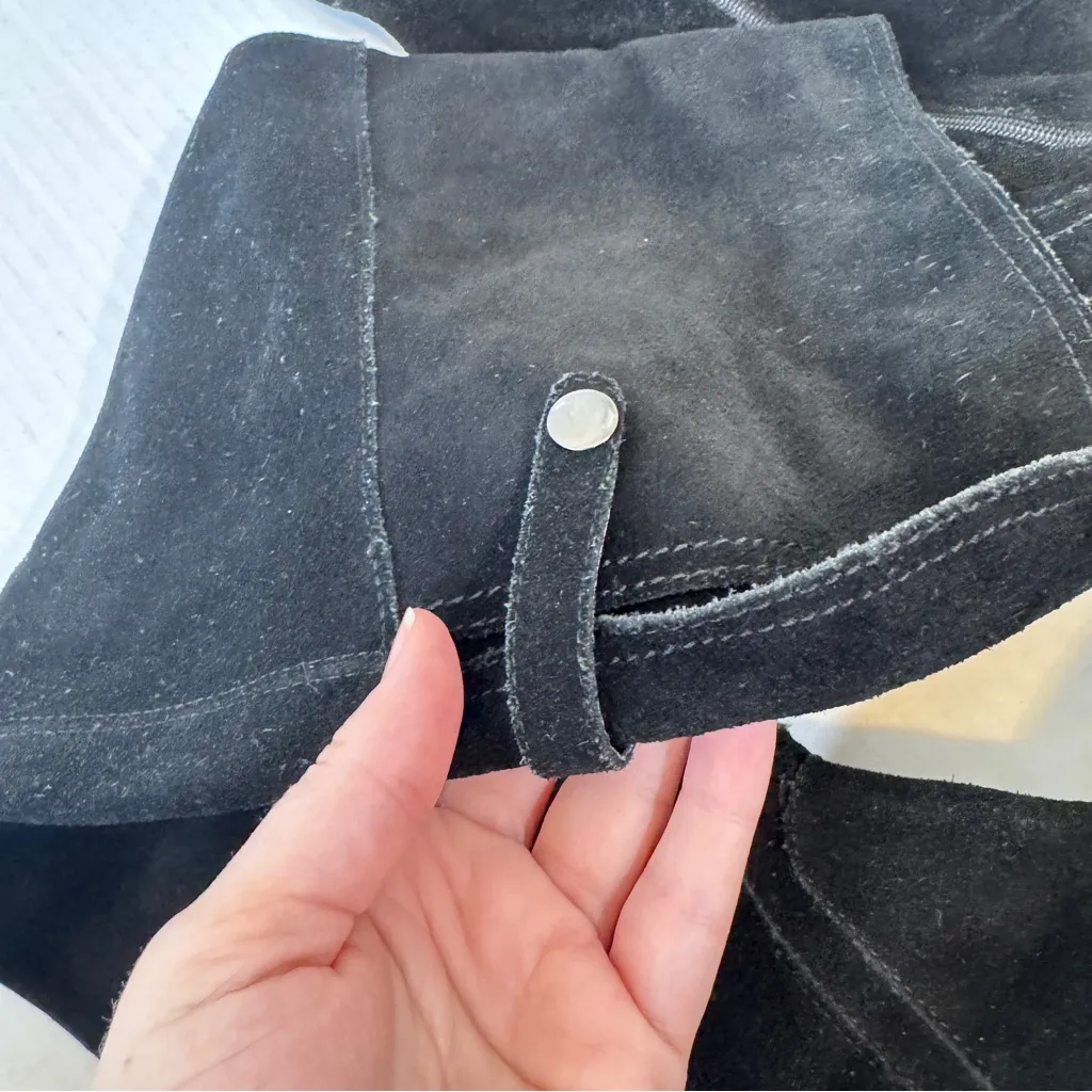 Zara Black Suede Leather Over The Knee Boots Women’s 8 Fall Tall Boho Classic - Image 4