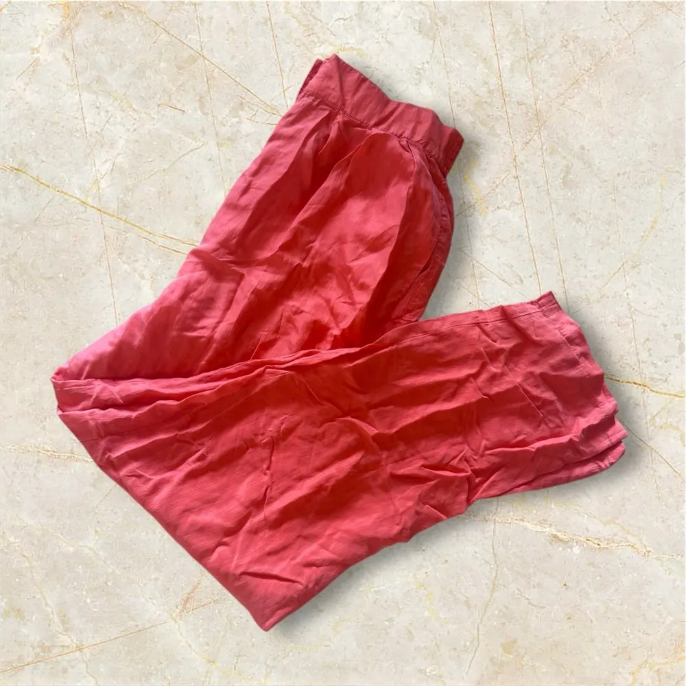 1010 Design women orange silk palazzo pants elastics waist zip bottom Pink Size M - Image 2