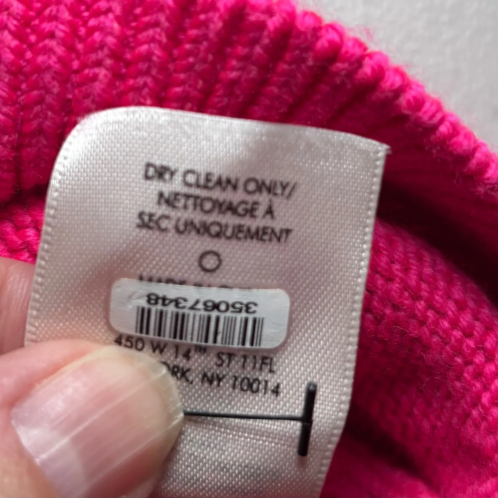 Alice & Olivia Hot Pink Wool Blend Chunky Turtleneck Cropped Sweater XS - Image 9