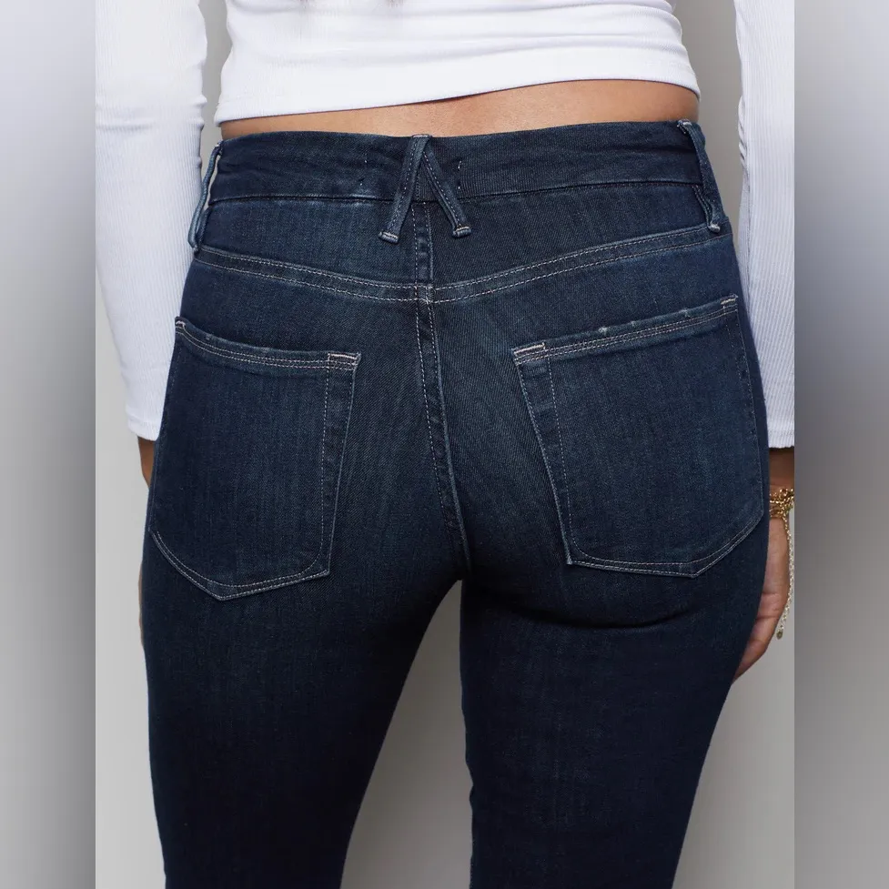 Good American Good Leg Crop in Blue 260 Size 0 or 25 - Image 4