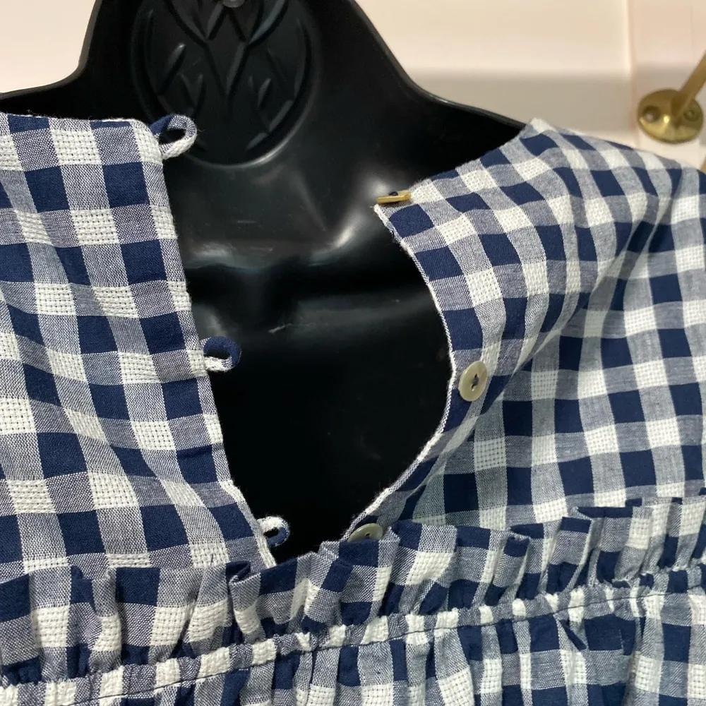 Blue Rain 100%cotton blue and White Gingham Off - Image 5