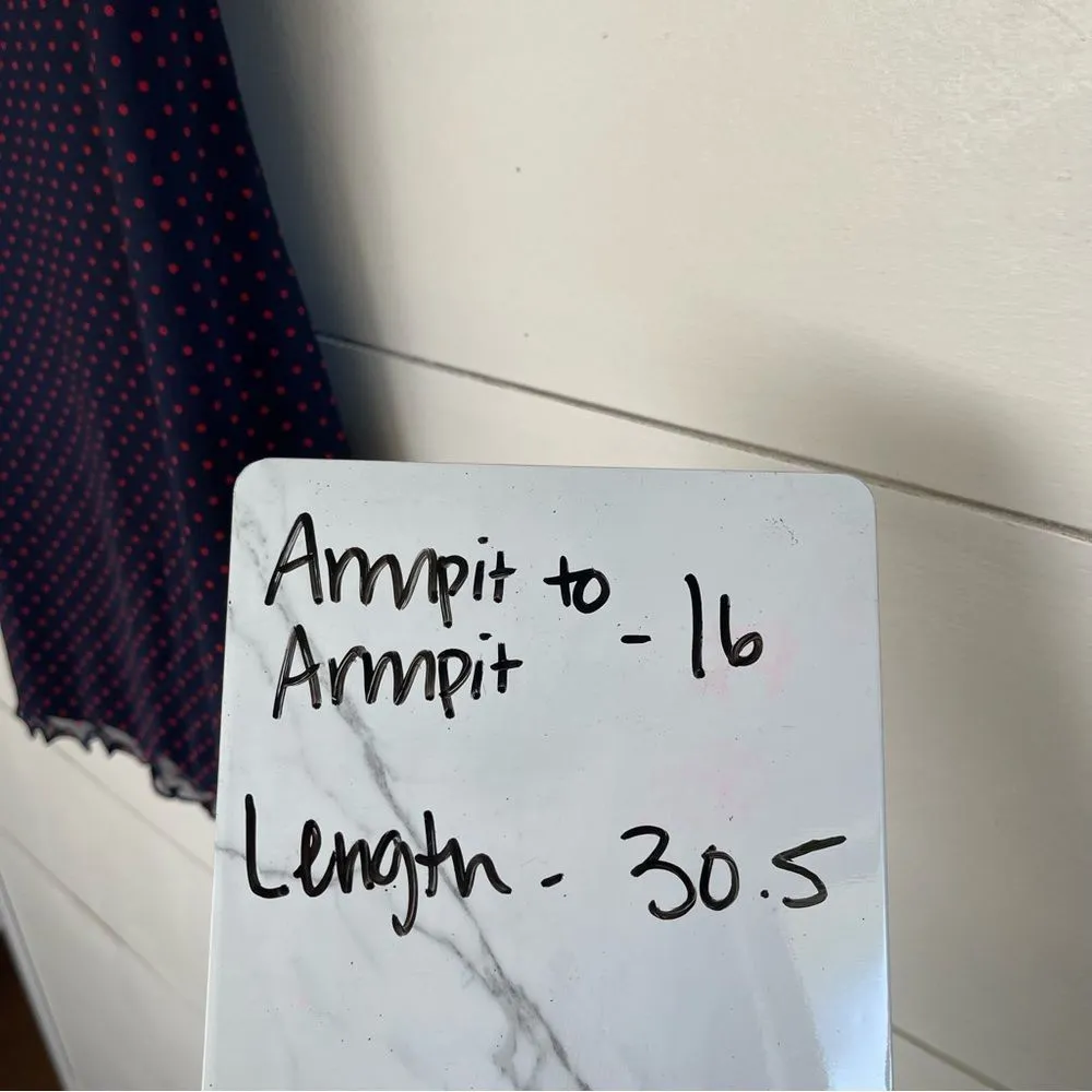 Urban Outfitters Women’s Small Blue Red Polka Dot Tulle Slip Mini Dress - Image 3