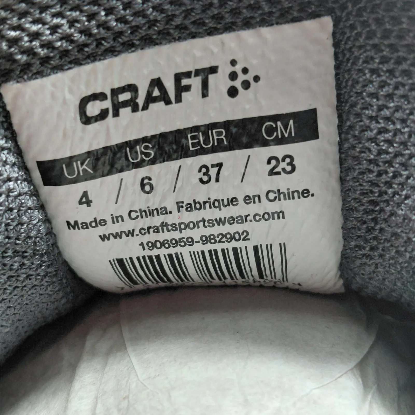 Craft V175 Fuseknit W Running Shoes Sneakers Women’s 6 Gray Vibram Megagrip - Image 9