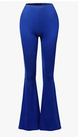 SSoulm Lightweight High Waist Bell Bottom Flared Pants M Blue Size M - Image 2