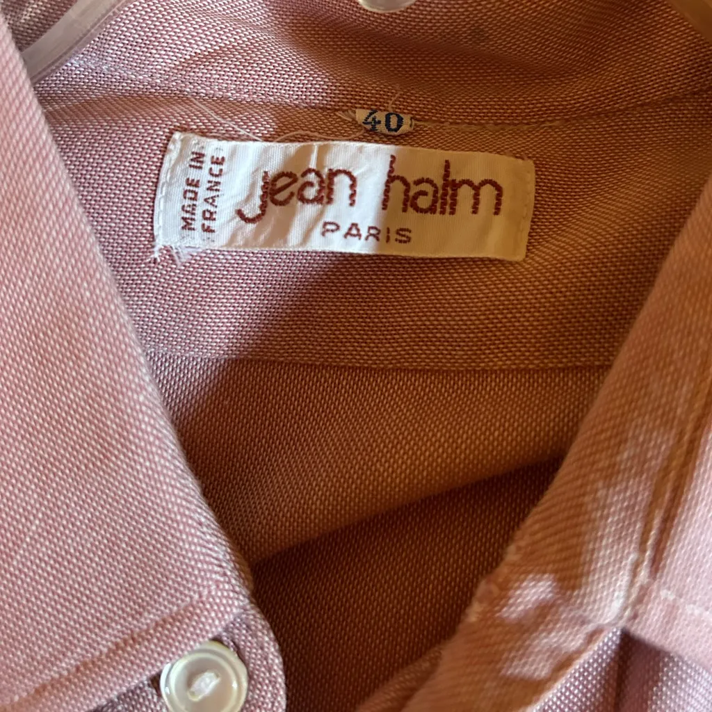 Jean Halm Paris, women’s, pink button down linen cotton, size EU 40, US Medium Pink - Image 3