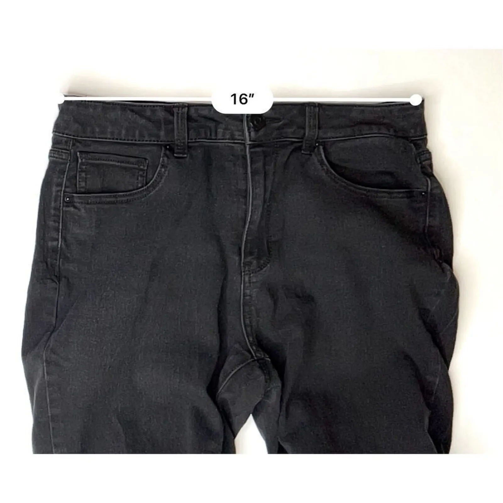 No Boundaries Juniors Mid Rise Bootcut Dark Wash Black Stretch Jeans 15 Casual - Image 4